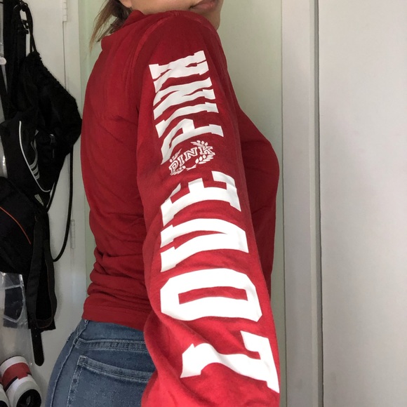 PINK Long-sleeve V-Neck Tee - Picture 5 of 7